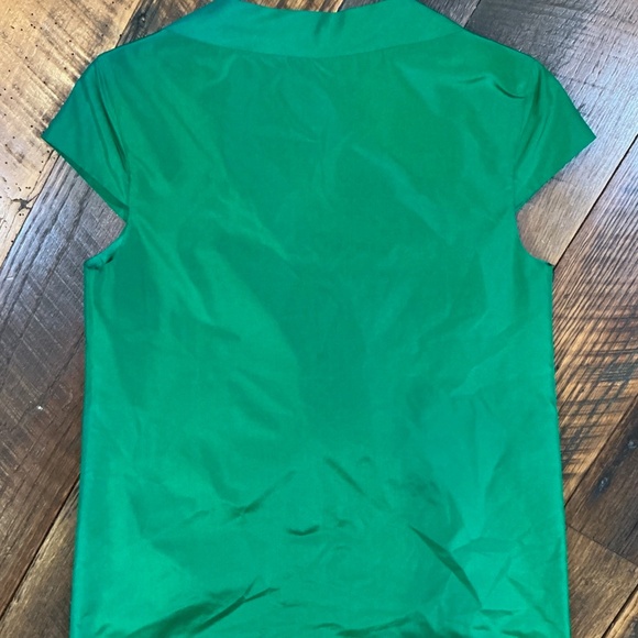 Kate Spade New York Silk Bow Neck Blouse XXS | Emerald Green - Picture 2 of 8
